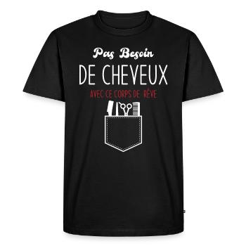 Pas Besoin de Cheveux avec ce corps de rêve - T-shirt Premium bio Homme - noir - Devant - Nico (187cm)
