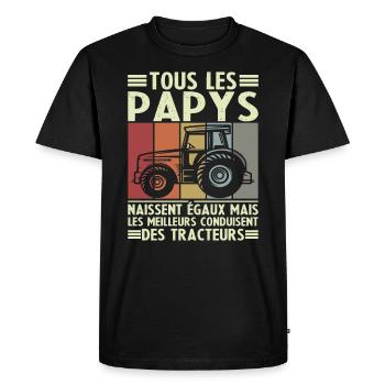 Les meilleurs papys conduisent des tracteurs - T-shirt Premium bio Homme - noir - Devant - Nico (187cm)
