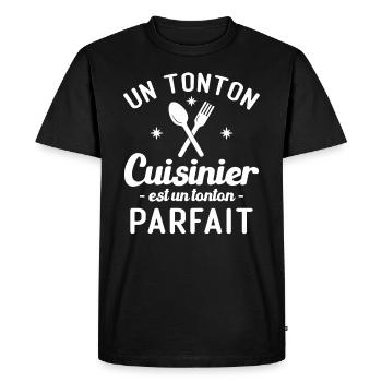 Un tonton cuisinier est un tonton parfait - T-shirt Premium bio Homme - noir - Devant - Nico (187cm)