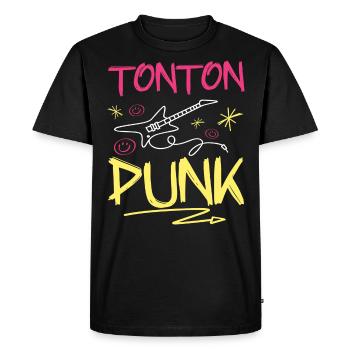 Tonton Punk Rock - T-shirt Premium bio Homme - noir - Devant - Nico (187cm)