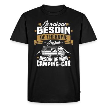 Pas besoin de thérapie, besoin de mon camping-car - T-shirt Premium bio Homme - noir - Devant - Nico (187cm)