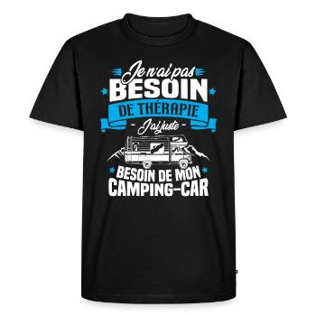 Pas besoin de thérapie, besoin de mon camping-car - T-shirt Premium bio Homme - noir - Devant - Nico (187cm)