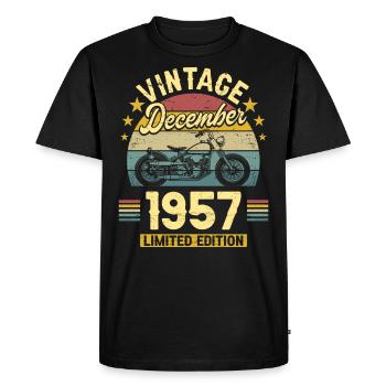 Vintage Décembre 1957 65 Ans Anniversaire - T-shirt Premium bio Homme - noir - Devant - Nico (187cm)