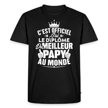 Meilleur papy au monde - T-shirt Premium bio Homme - noir - Devant - Nico (187cm)