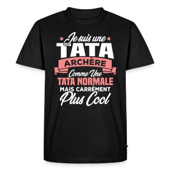Je suis une tata archère - T-shirt Premium bio Homme - noir - Devant - Nico (187cm)
