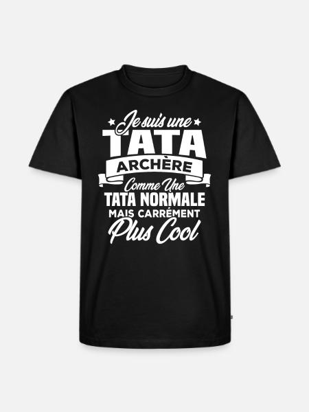 Je suis une tata archère - T-shirt Premium bio Homme - noir