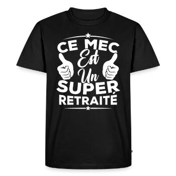 Ce mec est un super retraité - T-shirt Premium bio Homme - noir - Devant - Nico (187cm)