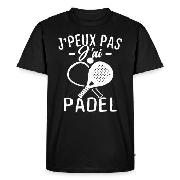 J'peux pas j'ai Padel - T-shirt Premium bio Homme - noir - Devant - Nico (187cm)
