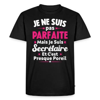 Je suis secrétaire - T-shirt Premium bio Homme - noir - Devant - Nico (187cm)
