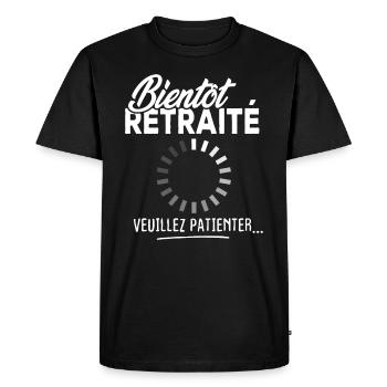 Bientôt retraité veuillez patienter - T-shirt Premium bio Homme - noir - Devant - Nico (187cm)
