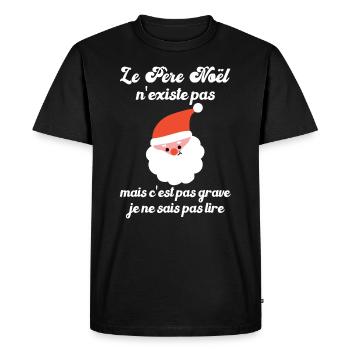 le père noël n'existe pas - T-shirt Premium bio Homme - noir - Devant - Nico (187cm)