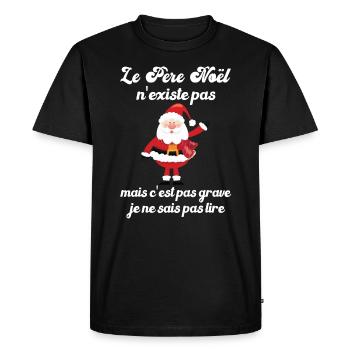 le père noël n'existe pas - T-shirt Premium bio Homme - noir - Devant - Nico (187cm)