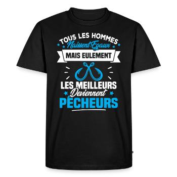 Les meilleurs hommes deviennent Pêcheurs - T-shirt Premium bio Homme - noir - Devant - Nico (187cm)