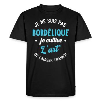 Pas Bordélique, je cultive l'art - T-shirt Premium bio Homme - noir - Devant - Nico (187cm)