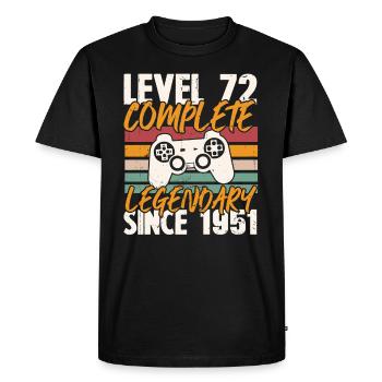 Cadeau d'anniversaire, Niveau 72 complete 1951 - T-shirt Premium bio Homme - noir - Devant - Nico (187cm)