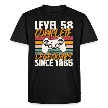 Cadeau d'anniversaire, Niveau 58 complete 1965 - T-shirt Premium bio Homme - noir - Devant - Nico (187cm)