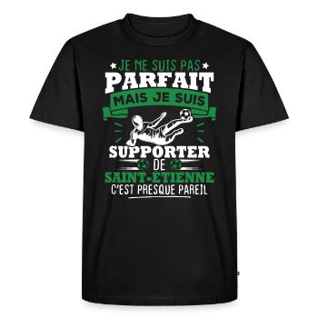 Je suis supporter de Saint Étienne - T-shirt Premium bio Homme - noir - Devant - Nico (187cm)