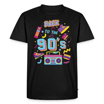 Retour des années 90's - T-shirt Premium bio Homme - noir - Devant - Nico (187cm)