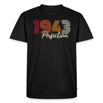 Vintage Retro Anniversary Gift for Born In 1943 - Men's Premium Organic T-Shirt - black - Front - Nico (187cm)