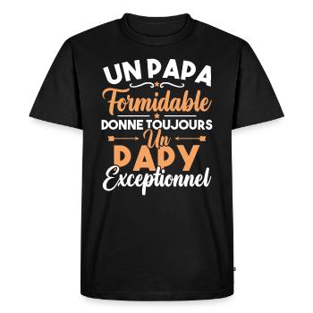 un papa formidable donne un papy exceptionnel - T-shirt Premium bio Homme - noir - Devant - Nico (187cm)