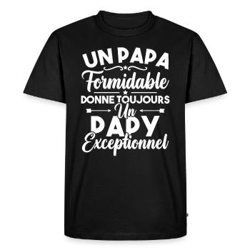 un papa formidable donne un papy exceptionnel - T-shirt Premium bio Homme - noir - Devant - Nico (187cm)