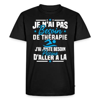 J'ai juste besoin d'aller à la piscine - T-shirt Premium bio Homme - noir - Devant - Nico (187cm)