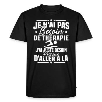 J'ai juste besoin d'aller à la piscine - T-shirt Premium bio Homme - noir - Devant - Nico (187cm)