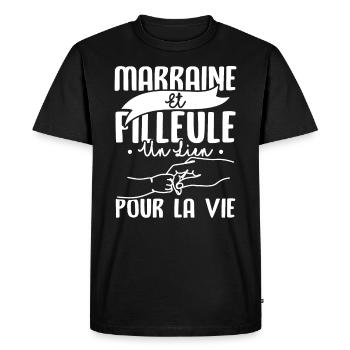 Marraine et filleule - T-shirt Premium bio Homme - noir - Devant - Nico (187cm)