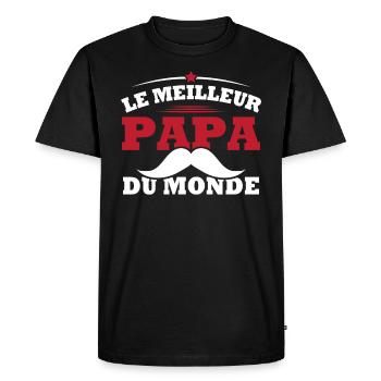 Le meilleur papa du monde personnalisés - T-shirt Premium bio Homme - noir - Devant - Nico (187cm)