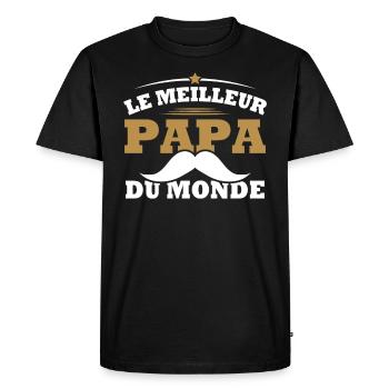 Le meilleur papa du monde personnalisés - T-shirt Premium bio Homme - noir - Devant - Nico (187cm)