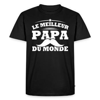 Le meilleur papa du monde personnalisés - T-shirt Premium bio Homme - noir - Devant - Nico (187cm)