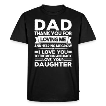 Cadeau père-fille - T-shirt Premium bio Homme - noir - Devant - Nico (187cm)