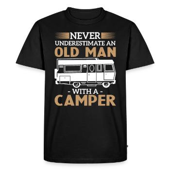 Ne sous-estimez jamais un vieil homme avec un camping-car - T-shirt Premium bio Homme - noir - Devant - Nico (187cm)