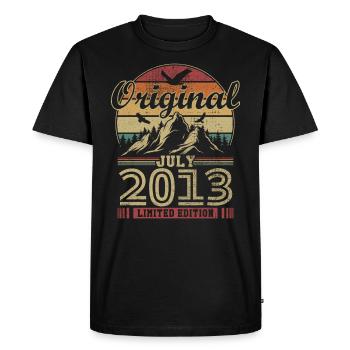 Original July 2013 Vintage Anniversary 2013 - Men's Premium Organic T-Shirt - black - Front - Nico (187cm)