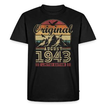 Original August 1943 vintage anniversary 1943 - Men's Premium Organic T-Shirt - black - Front - Nico (187cm)