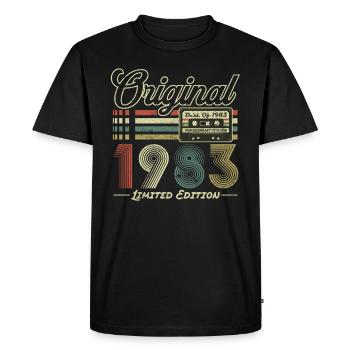 Original 1983 Vintage Anniversaire Rétro 1983 - T-shirt Premium bio Homme - noir - Devant - Nico (187cm)