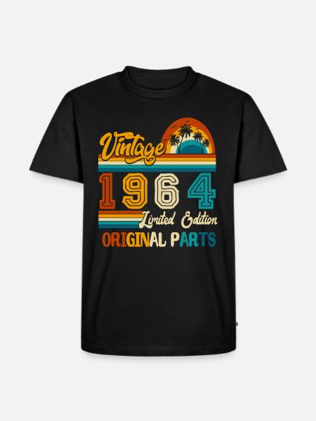 1964 Vintage Retro Vintage Birthday Gift - Men's Premium Organic T-Shirt - black