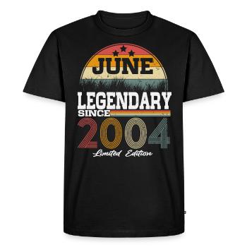 Legends est né en juin 2004 - T-shirt Premium bio Homme - noir - Devant - Nico (187cm)