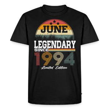 Legends est né en juin 1994 - T-shirt Premium bio Homme - noir - Devant - Nico (187cm)