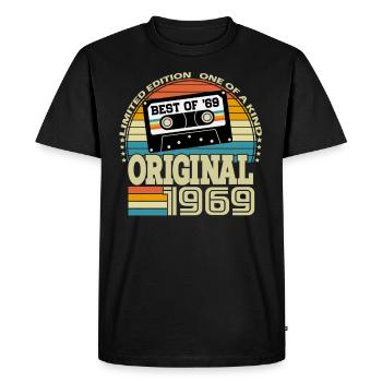 Original 1969 Jahrgang Vintage Retro Geburtstag - Männer Premium Bio T-Shirt - Schwarz - Vorne - Nico (187cm)