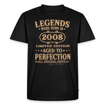 Des légendes sont nées en 2008 - T-shirt Premium bio Homme - noir - Devant - Nico (187cm)