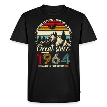 1964 Vintage Born Vintage Regalo di compleanno - Maglietta ecologica premium da uomo - nero - Fronte - Nico (187cm)