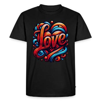 Amour Tatouage Art Coloré - T-shirt Premium bio Homme - noir - Devant - Nico (187cm)
