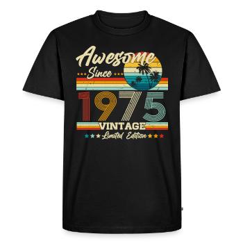 1975 Jahrgang geboren Limited Edition - Männer Premium Bio T-Shirt - Schwarz - Vorne - Nico (187cm)