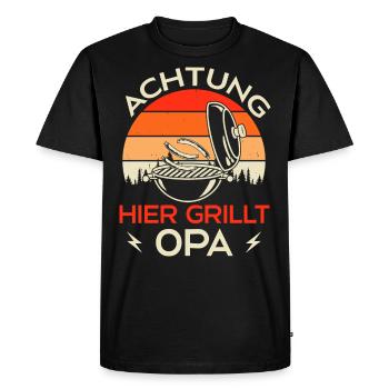 Grillades Master Grandpa Grill Idée cadeau - T-shirt Premium bio Homme - noir - Devant - Nico (187cm)