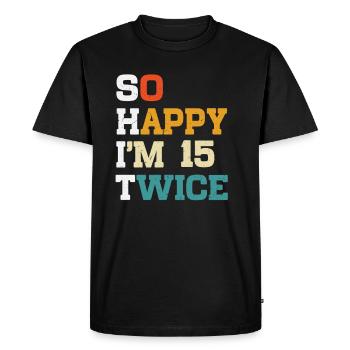 30 Anniversaire 30 Années Né 1995 - T-shirt Premium bio Homme - noir - Devant - Nico (187cm)