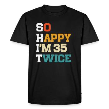 70 Anniversaire 70 Années Né 1955 - T-shirt Premium bio Homme - noir - Devant - Nico (187cm)