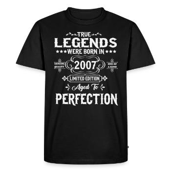 Des légendes sont nées en 2007 - T-shirt Premium bio Homme - noir - Devant - Nico (187cm)