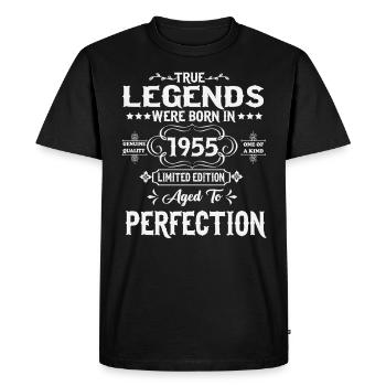 Des légendes sont nées en 1955 - T-shirt Premium bio Homme - noir - Devant - Nico (187cm)