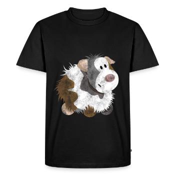 cochon Guinée Droll - cochon Guinée - Cadeau - T-shirt Premium bio Homme - noir - Devant - Nico (187cm)